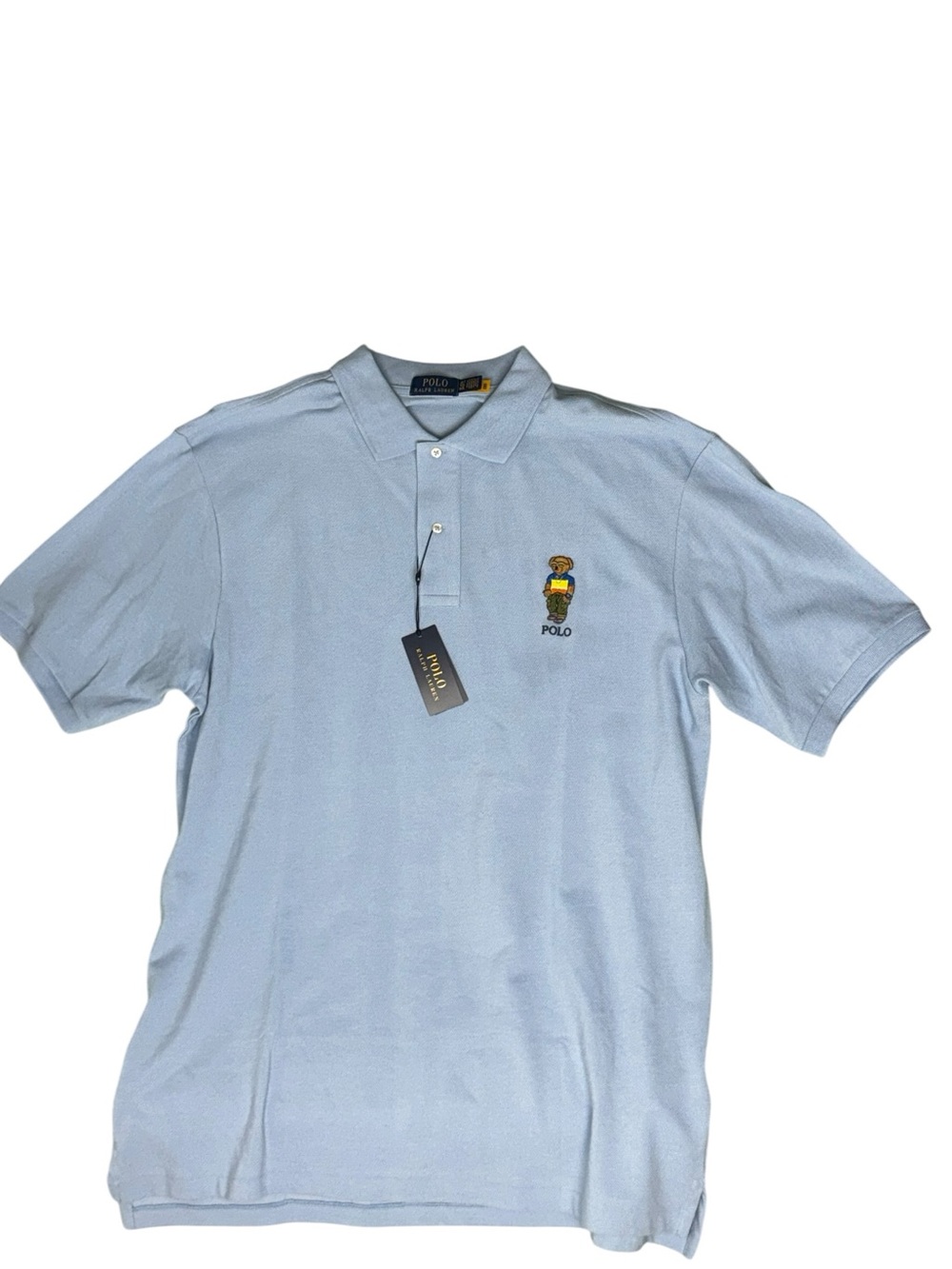 NWT Polo Ralph Lauren Polo Bear Shirt Mens XLT Light Blue Mesh Polo Retail $148⁠